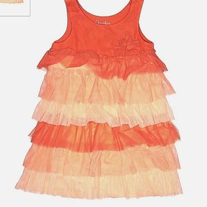 Orange Coral Creamsicle Ombre Ruffle Dress 5 5T